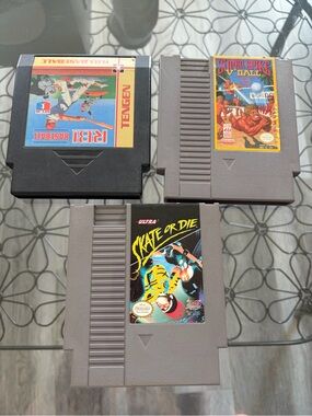 All 3 Skate or Die Baseball Volleyball (NES Nintendo) Video Game Cart